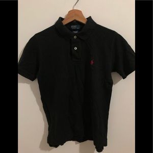 Black Polo Short Sleeve Button Up
